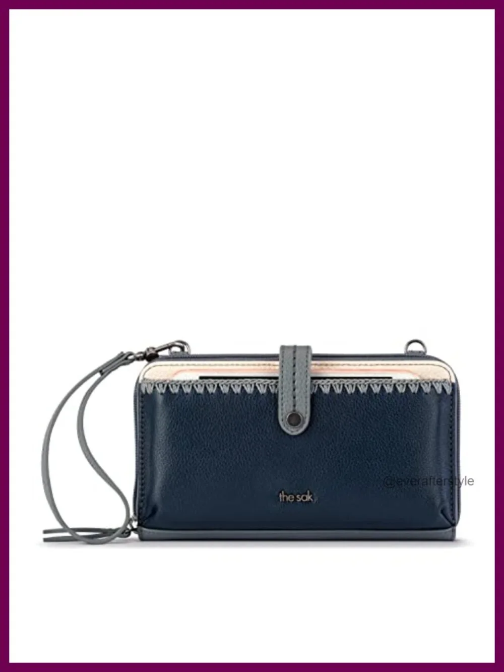 Leather Convertible Wristlet Crossbody Purse with Smartphone Pocket